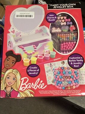 Barbie Pink Purple Craft Jewelry Box Kit